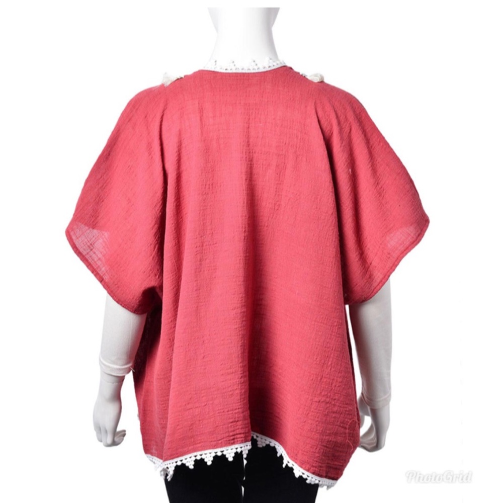 Burgundy Bamboo Cotton Santa Fe Fringe - Picture 3 of 5